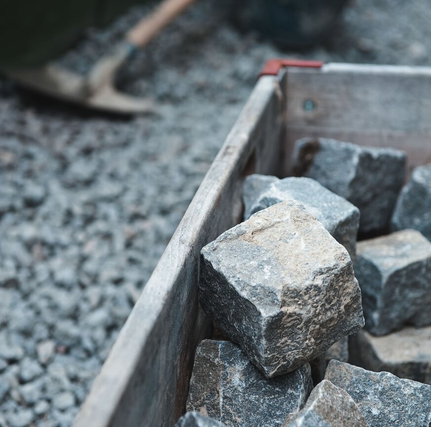 Pflastersteine für Pflästerung